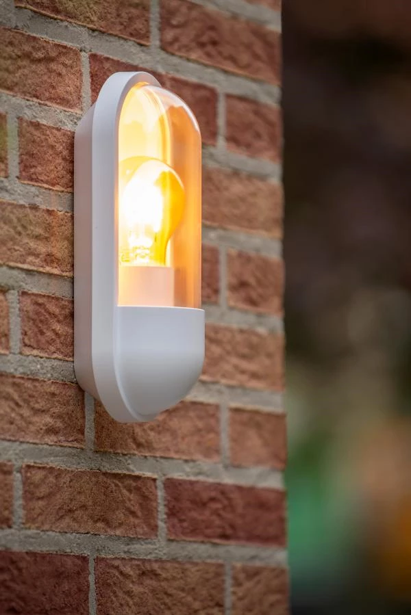 Lucide CAPSULE - Wall light Indoor/Outdoor - 1xE27 - IP54 - White - ambiance 1